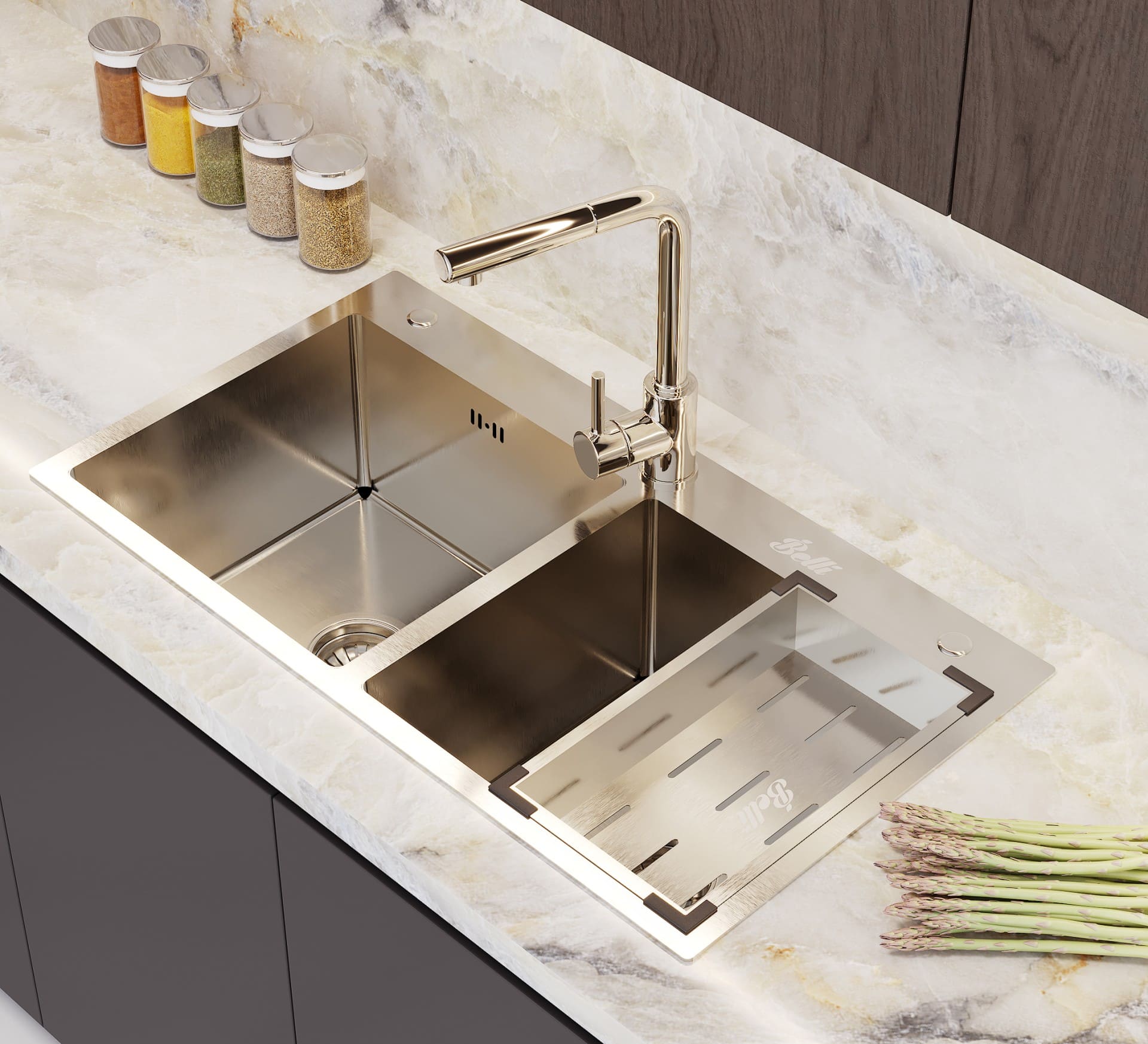 Kích thước chậu rửa bát 2 hố