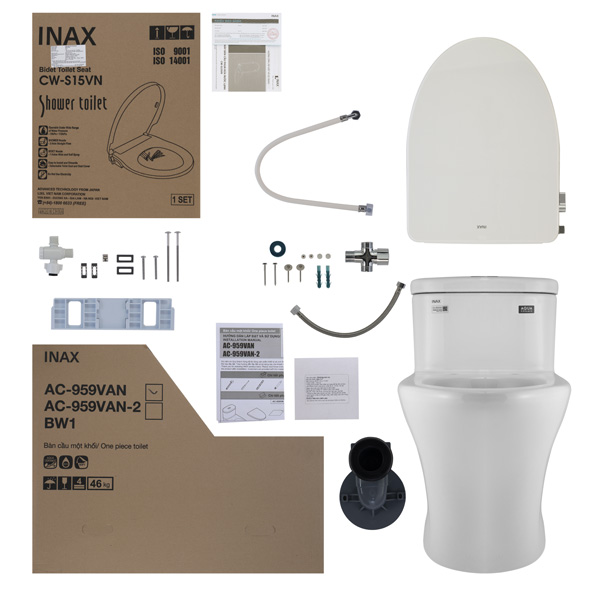  Kiểm tra phụ kiện đi kèm bồn cầu 