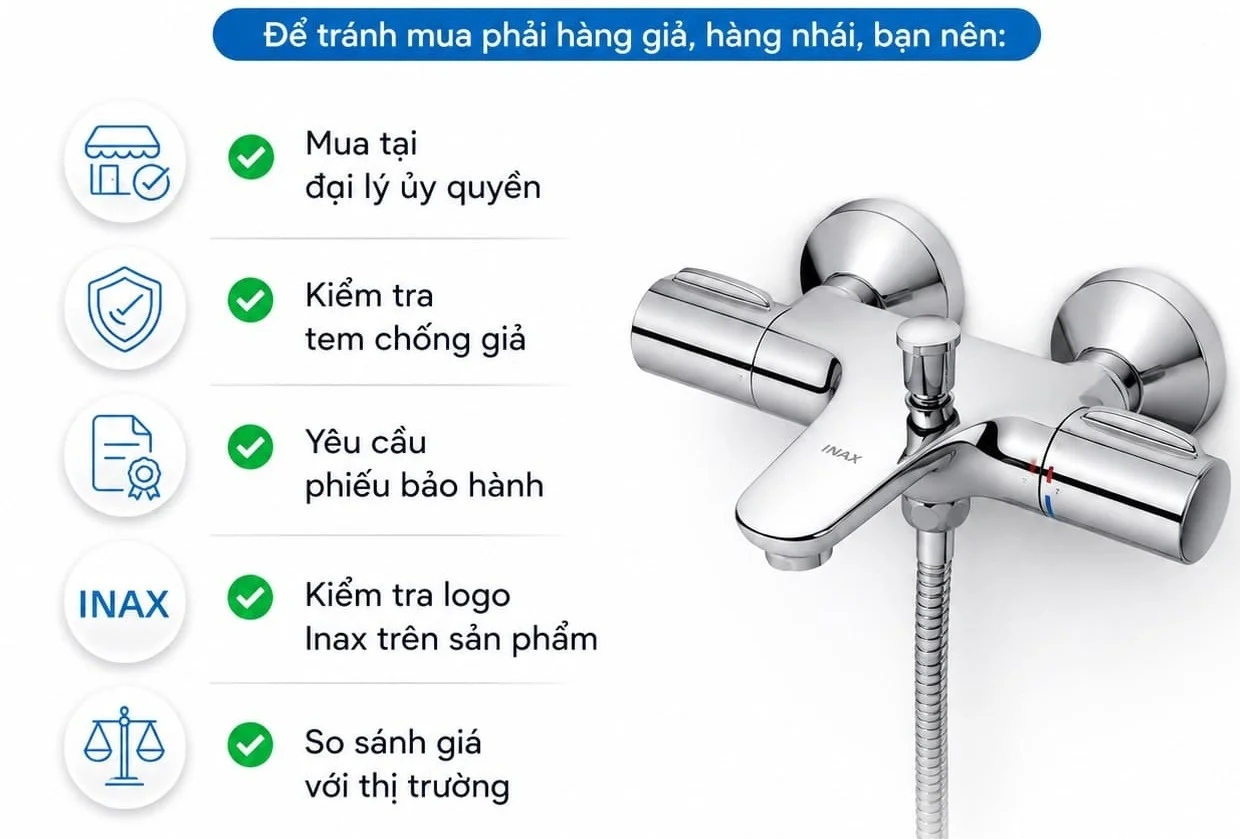 Kinh nghiệm chọn mua sen tắm Inax chính hãng