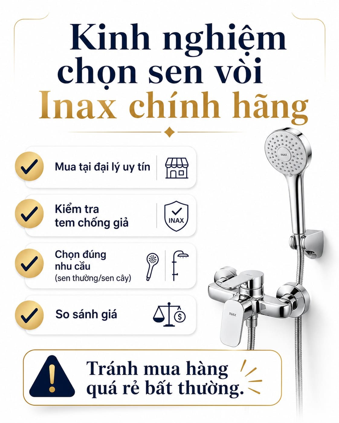 Kinh nghiệm chọn sen vòi Inax chính hãng