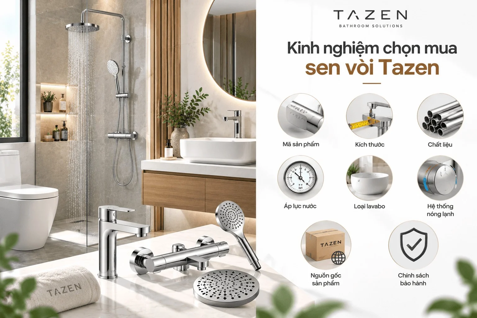Kinh nghiệm chọn mua sen vòi Tazen