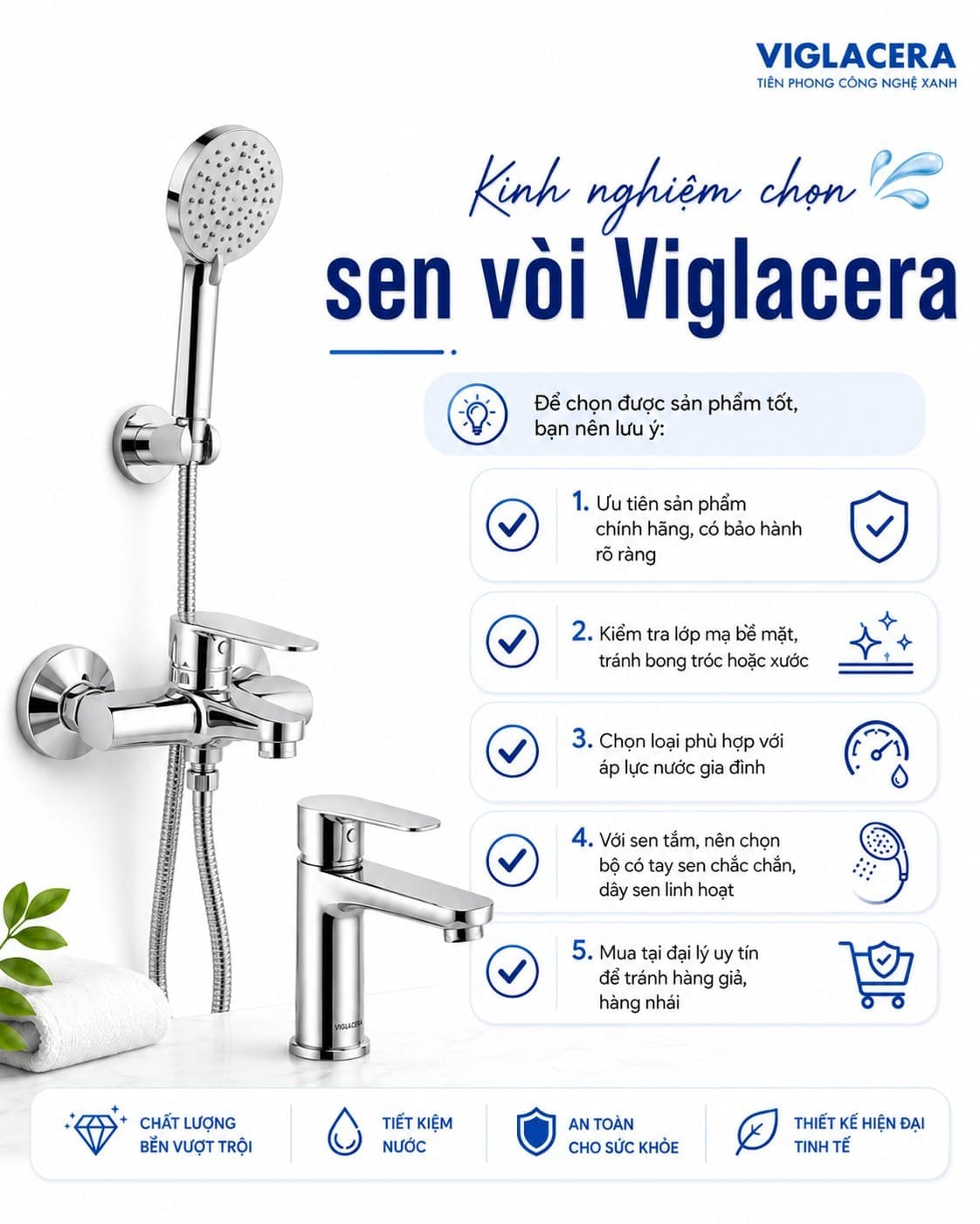 Kinh nghiệm chọn sen vòi Viglacera