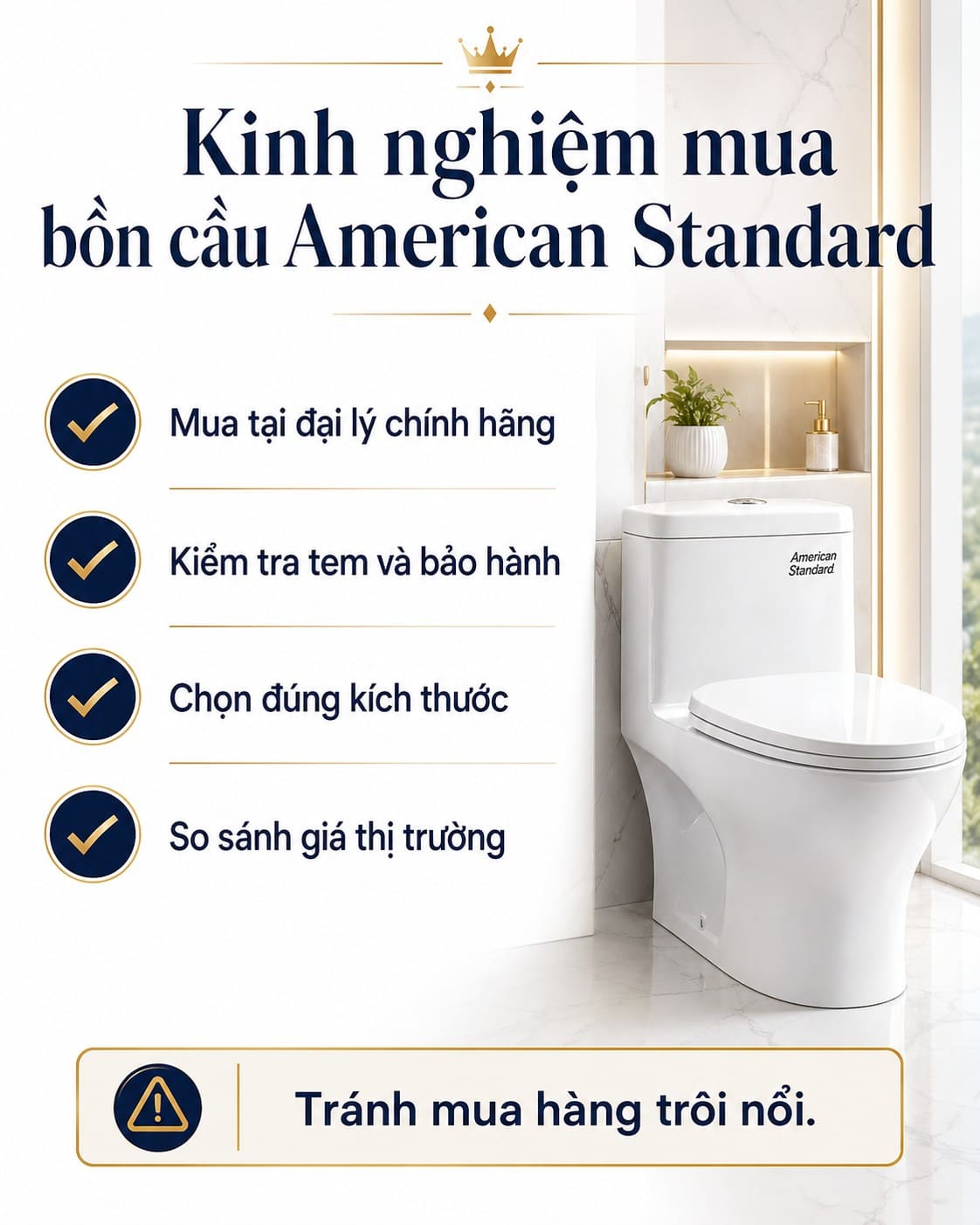 Kinh nghiệm mua bồn cầu American Standard