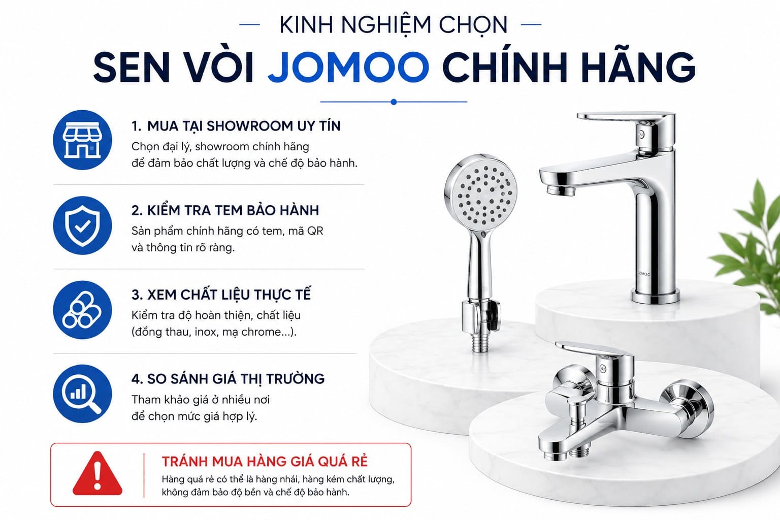 Kinh nghiệm chọn sen vòi Jomoo chính hãng