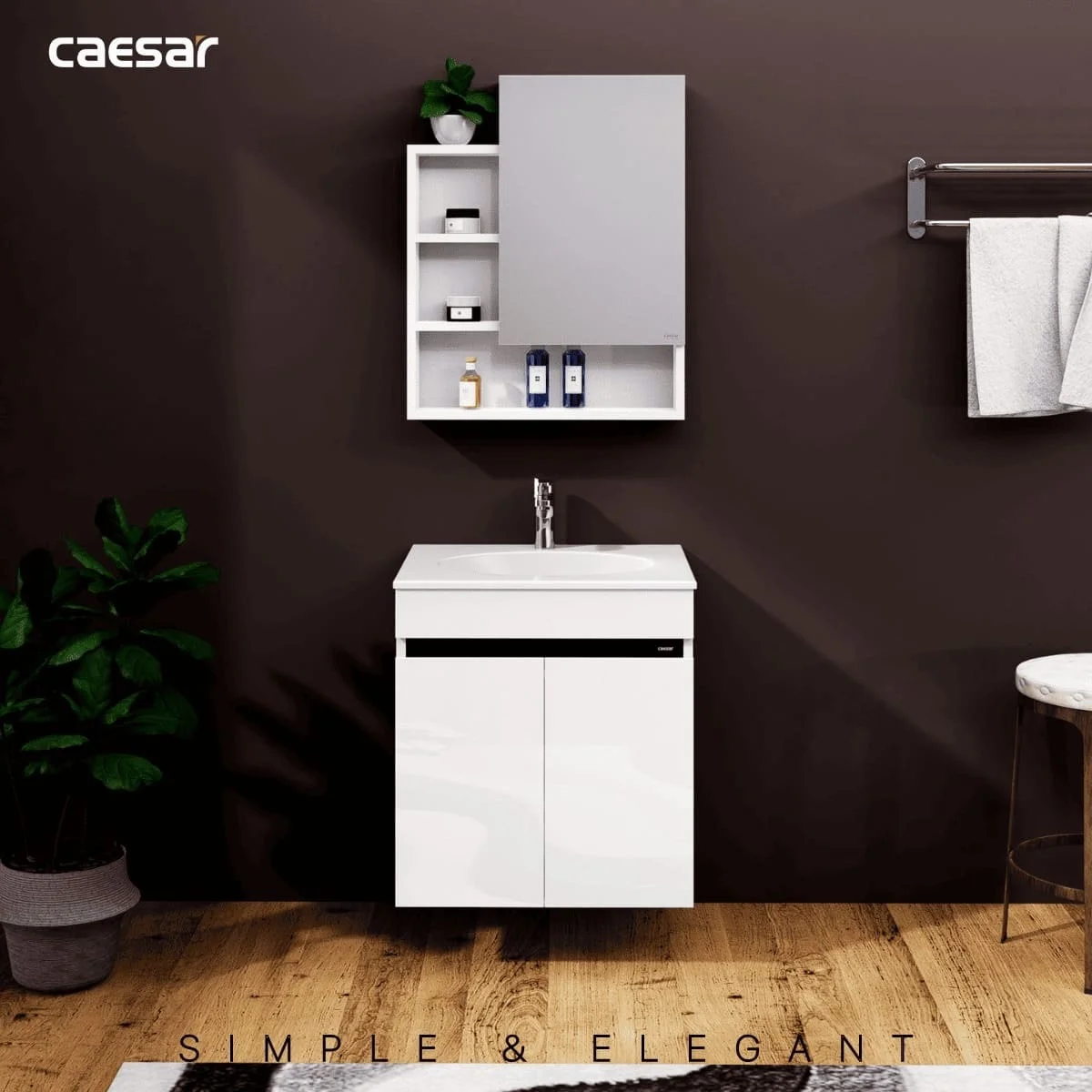 Kinh nghiệm chọn mua tủ chậu Caesar cho phòng tắm nhỏ