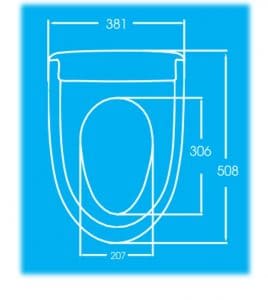 bản vẽ kỹ thuật Nắp bồn cầu điện tử Arca KM-01-EN