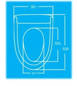 bản vẽ kỹ thuật Nắp bồn cầu điện tử Arca KM-01-EN