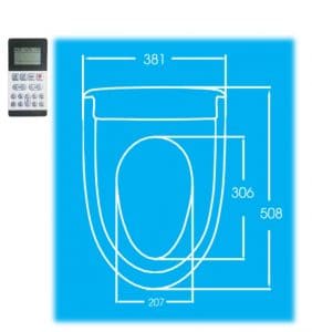 bản vẽ kỹ thuật Nắp bồn cầu điện tử Arca KM-03-EN
