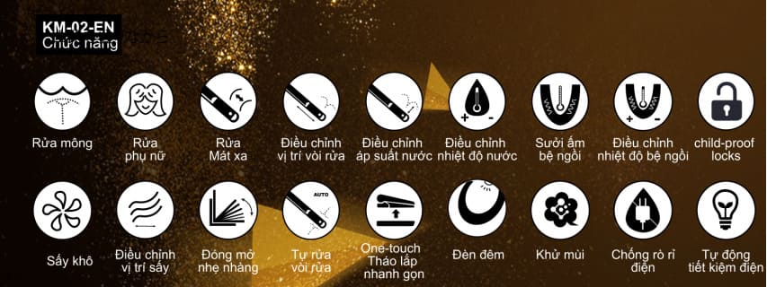 Nắp bồn cầu điện tử Arca KM-03-EN