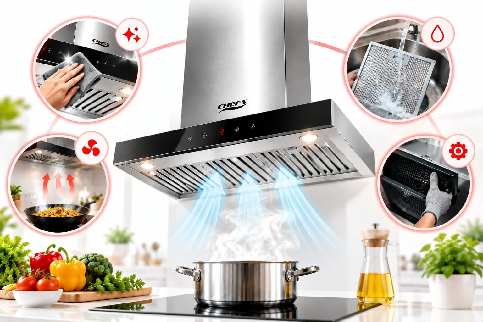 Làm gì để máy hút mùi Chefs sử dụng bền hơn?