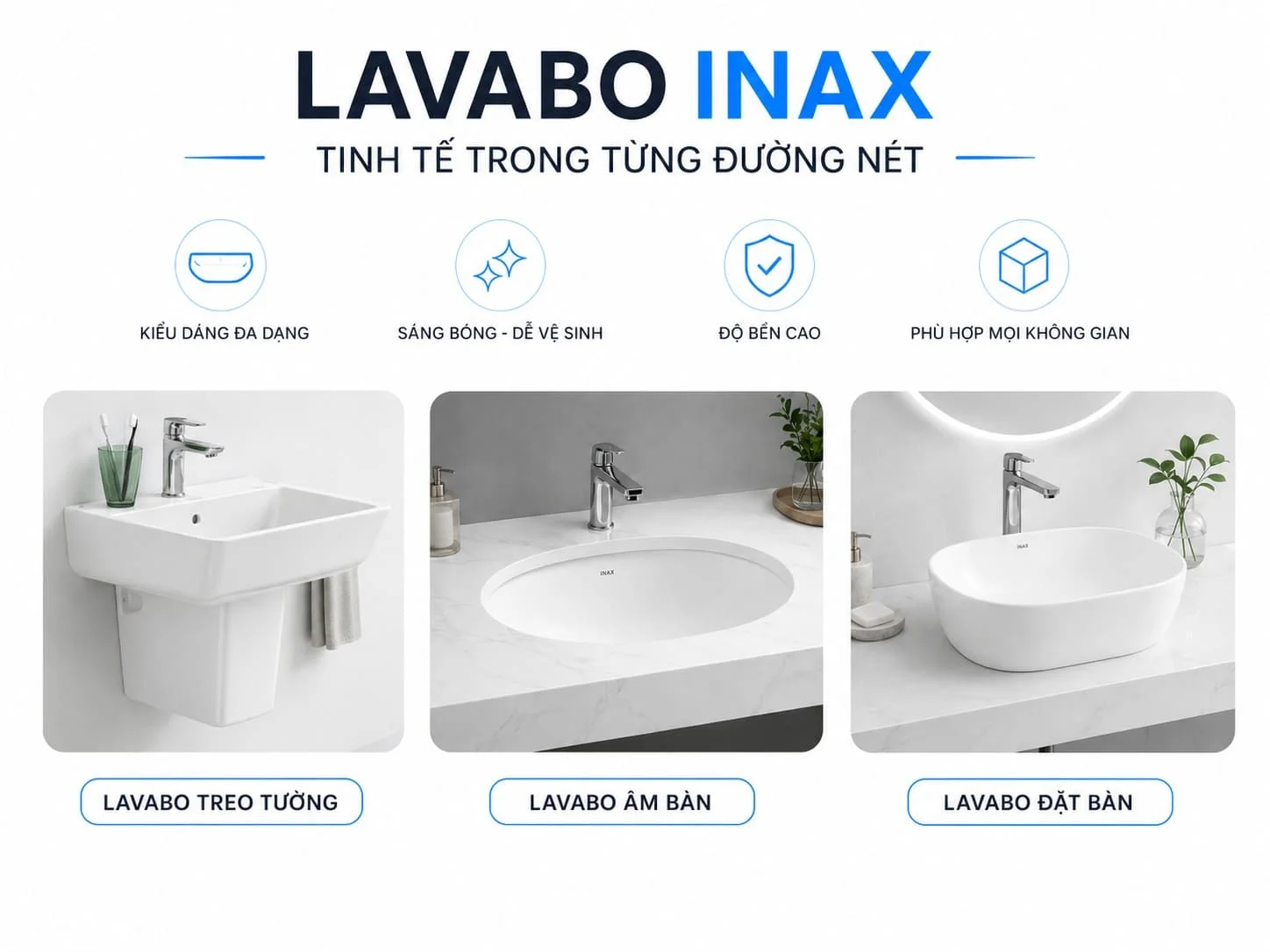 Lavabo Inax – tinh tế trong từng đường nét