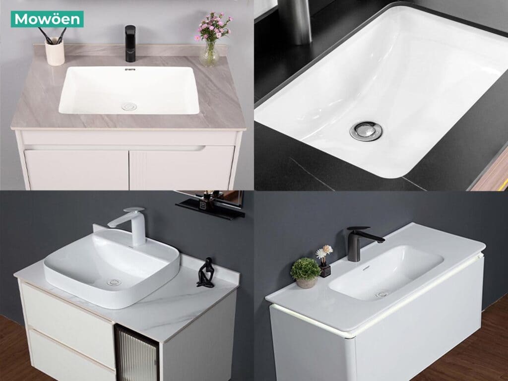 Lựa chọn kiểu lavabo tương thích với tủ