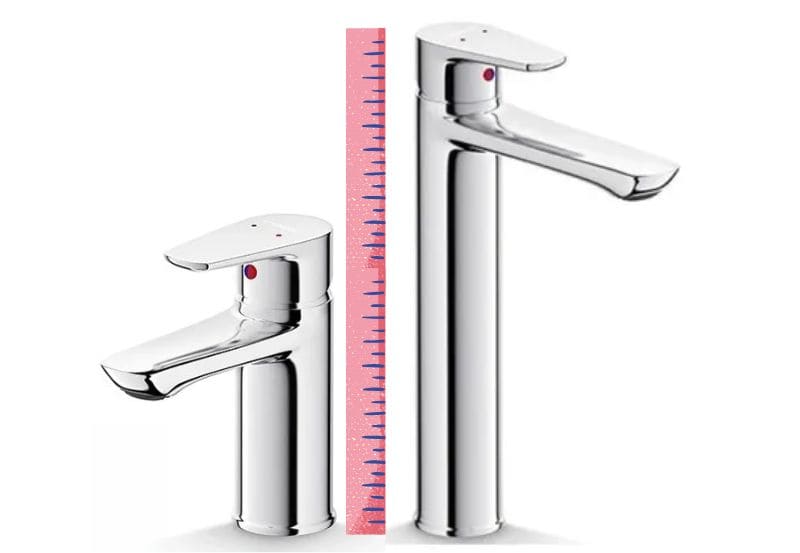  Lưu ý về chiều cao và tầm với của vòi