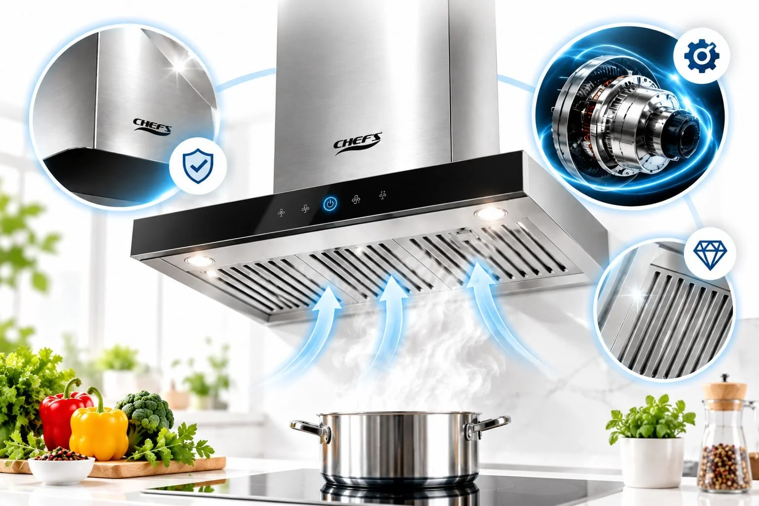 Máy hút mùi Chefs có bền không?