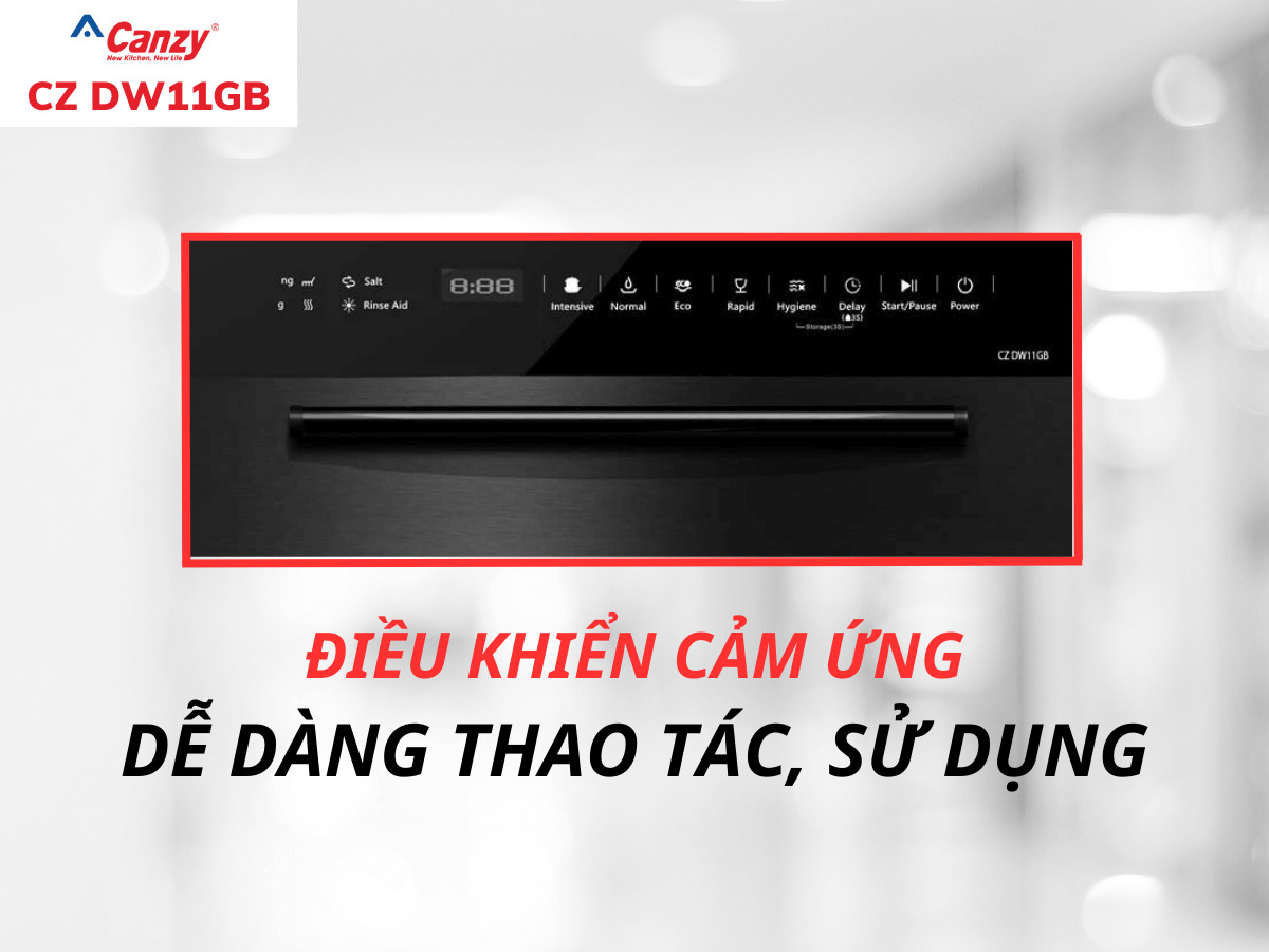 Máy rửa bát Canzy CZ-DW11GB dễ dàng sử dụng 