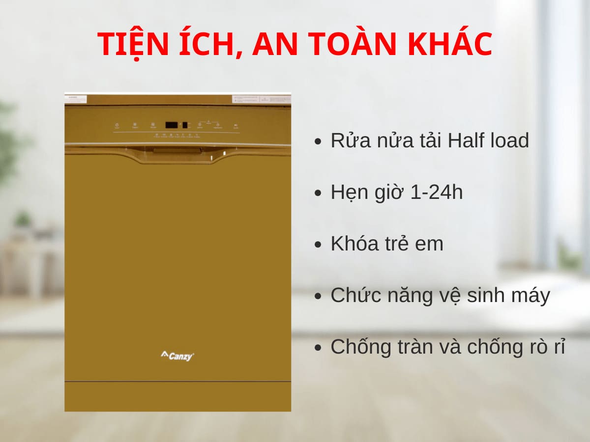 Máy rửa bát Canzy CZ-P1036R chức năng hẹn giờ