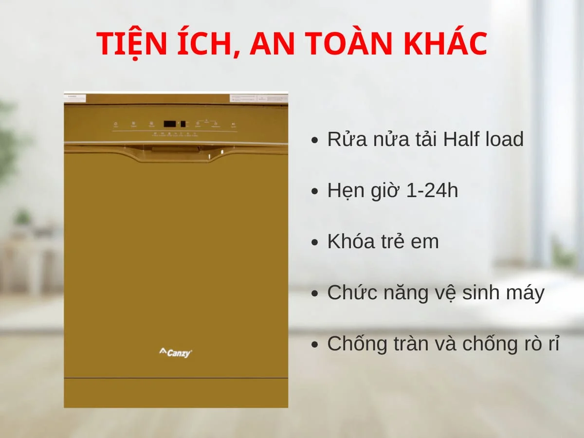 Máy rửa bát Canzy CZ-P1036R chức năng hẹn giờ