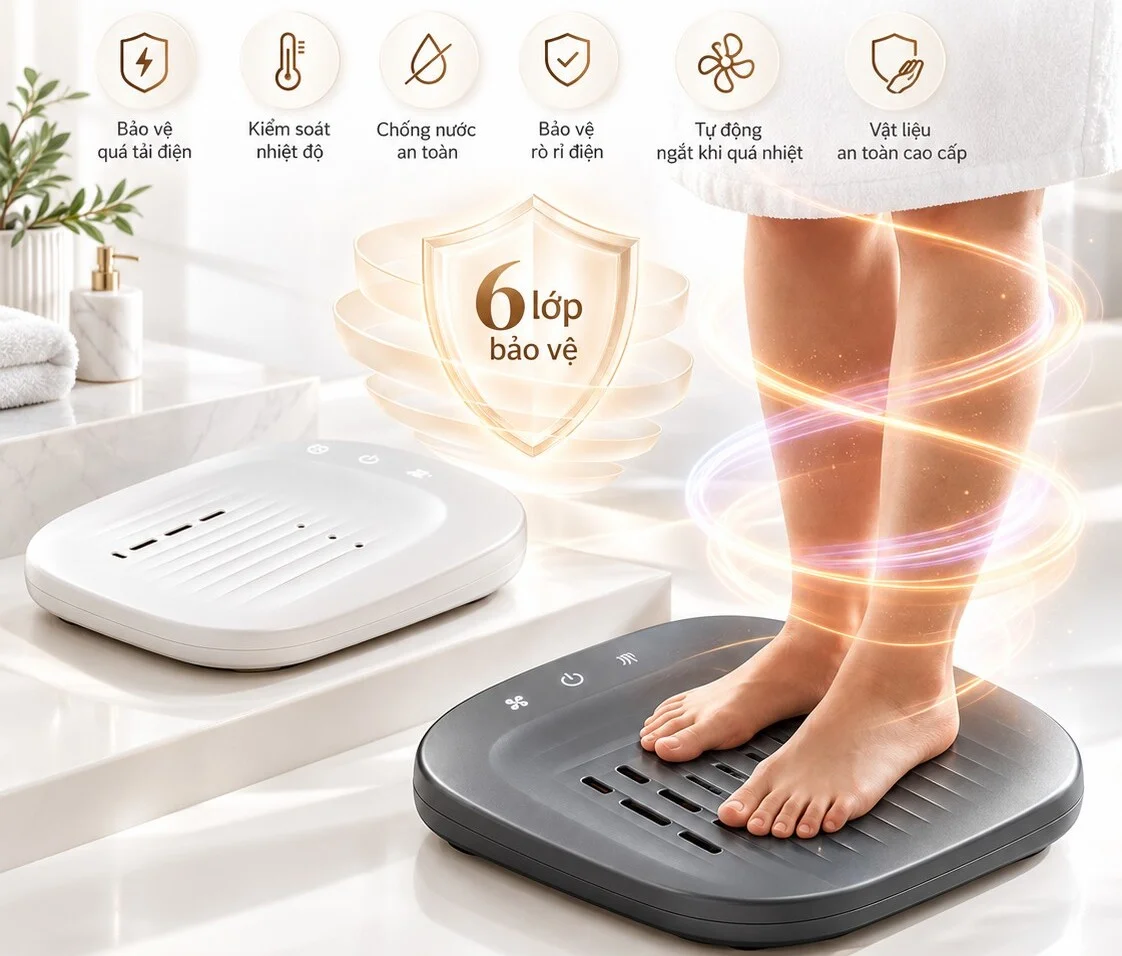 Máy sưởi cơ thể Solura Hệ Thống Bảo Vệ An Toàn 6 Lớp