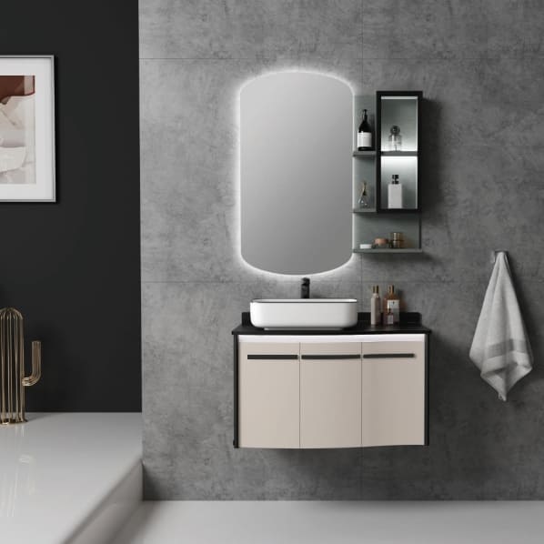 Bộ tủ chậu cao cấp đèn Led Mowoen MW6612-80