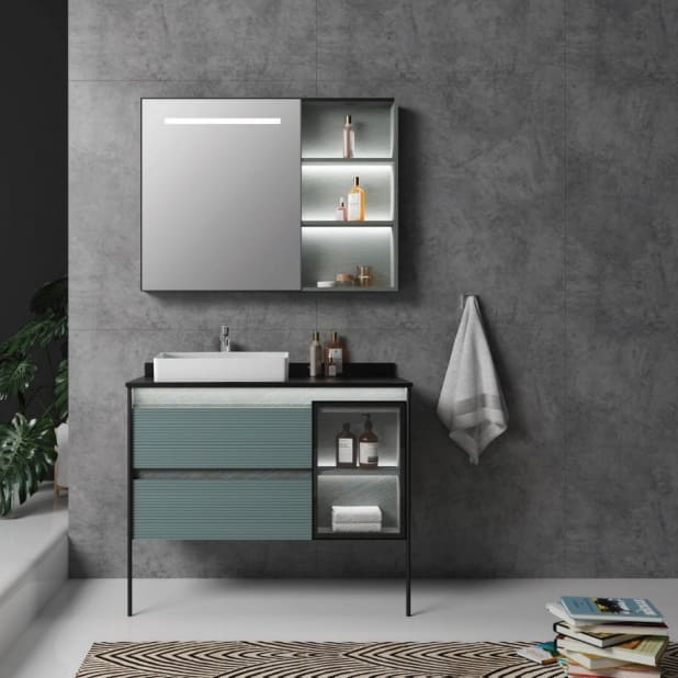 Bộ tủ chậu cao cấp đèn Led Mowoen MW6803S-60