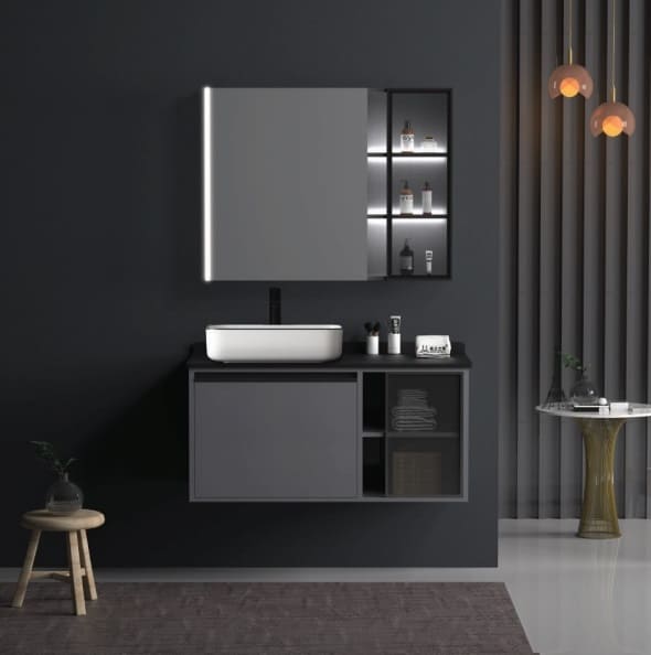 Bộ tủ chậu cao cấp đèn Led Mowoen MW6635-80