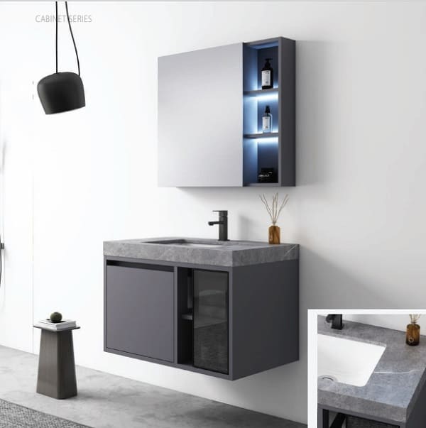 Bộ tủ chậu cao cấp đèn Led Mowoen MW6805S-60