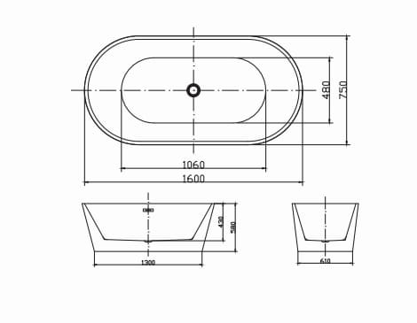 Bảng vẽ kỹ thuật Bồn Tắm Inax FBV-1502S 1.5M Chân Yếm