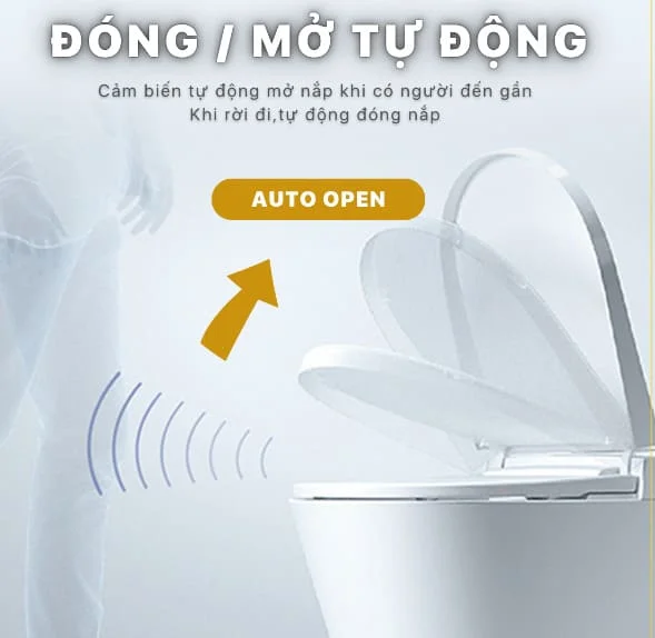 Năp bồn cầu điện tử thông mình đóng mở tự động