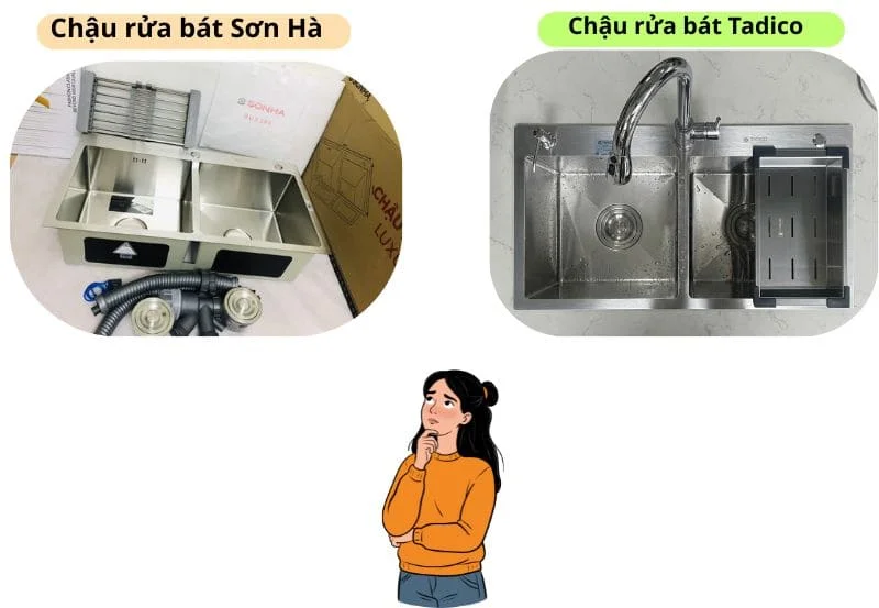 Nên mua chậu rửa bát Tadico hay Sơn Hà?