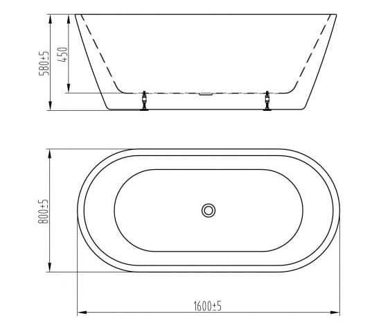 Bảng vẽ kỹ thuật Bồn tắm Nofer NG-61122A