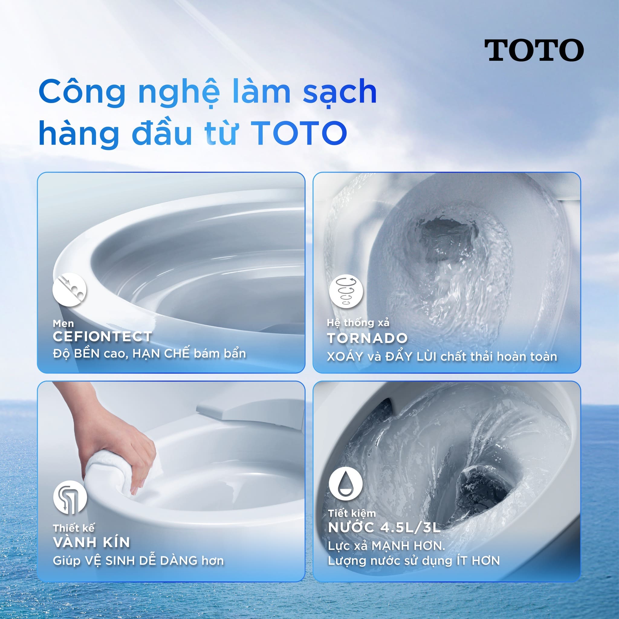 Những tính năng nổi bật của bồn cầu TOTO MS857