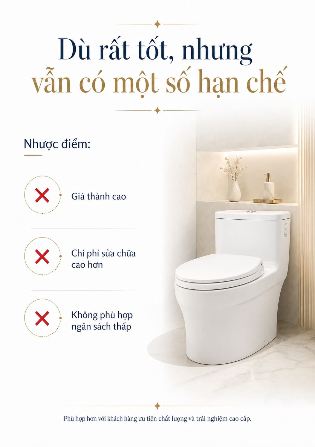 Nhược điểm của bồn cầu TOTO