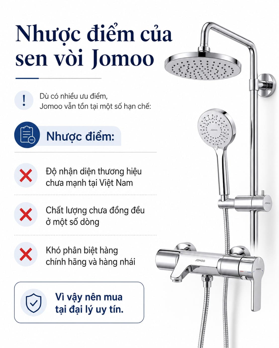 Nhược điểm của sen vòi Jomoo