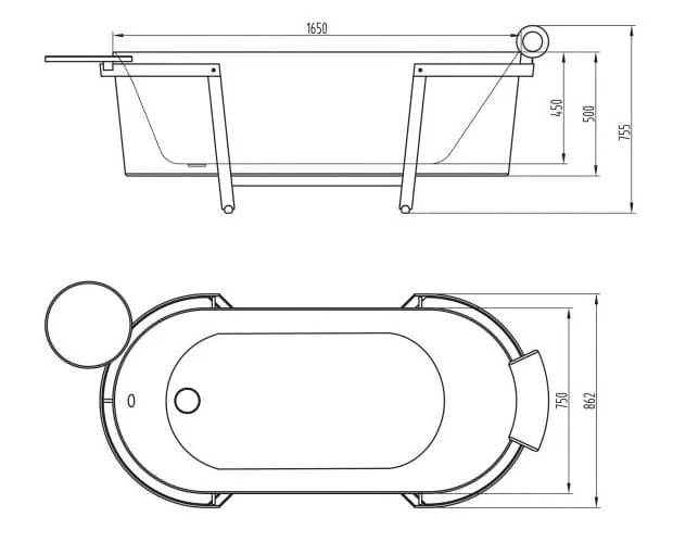 Bảng vẽ kỹ thuật Bồn tắm Nofer NL-602