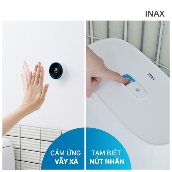 Nút xả cảm ứng trên bồn cầu Inax ACT832