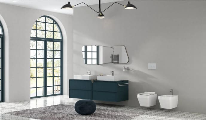 Phòng mẫu bồn cầu treo tường Viglacera đẹp