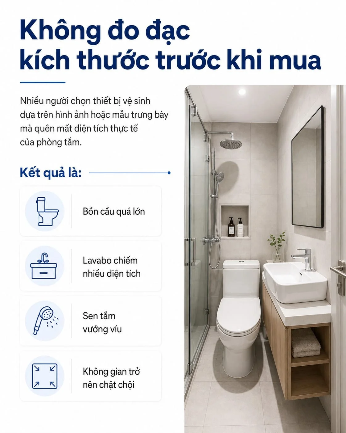 Không đo đạc kích thước trước khi mua