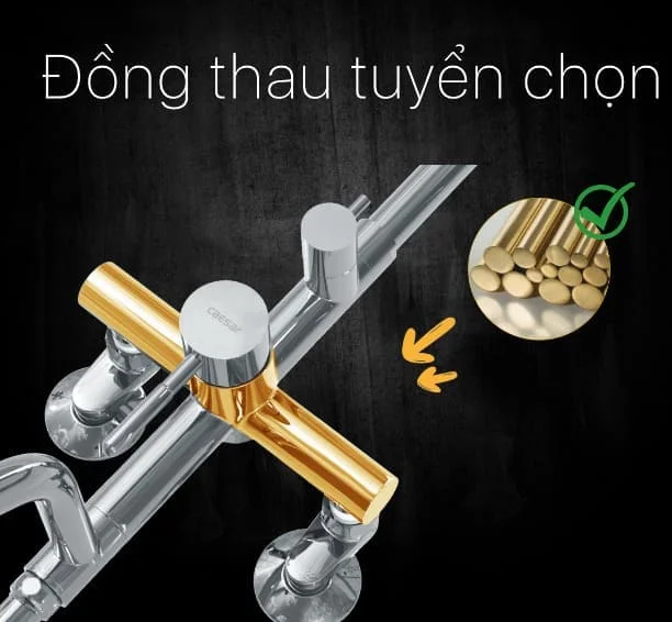 Sen tắm caesar chất liệu đồng thau bền bỉ 