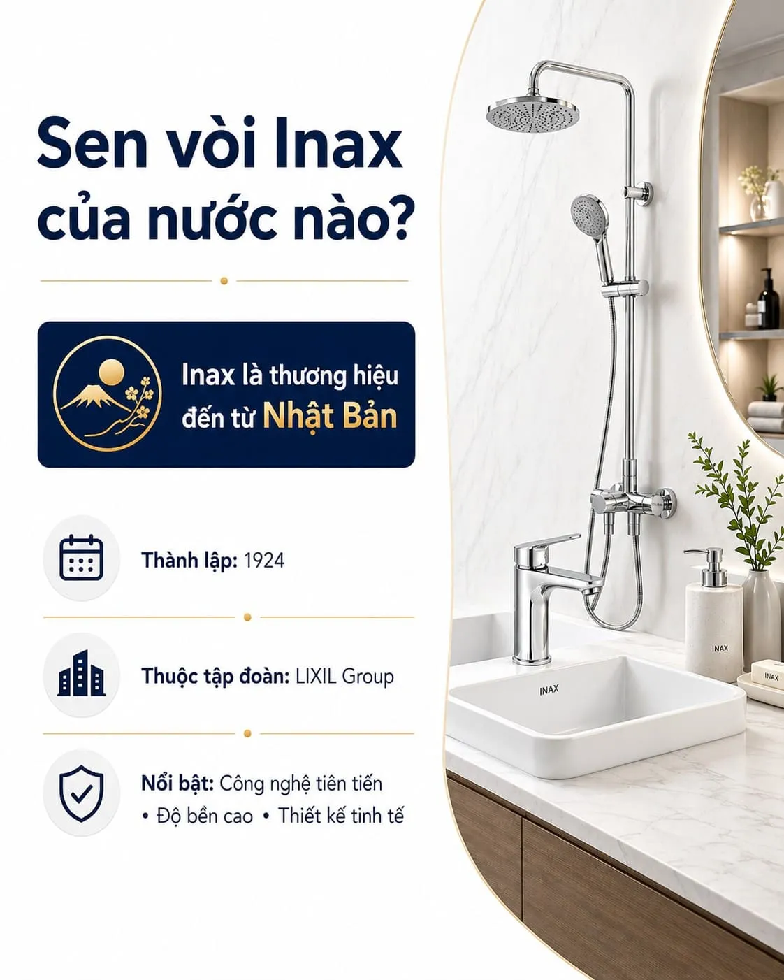 Sen vòi Inax của nước nào?