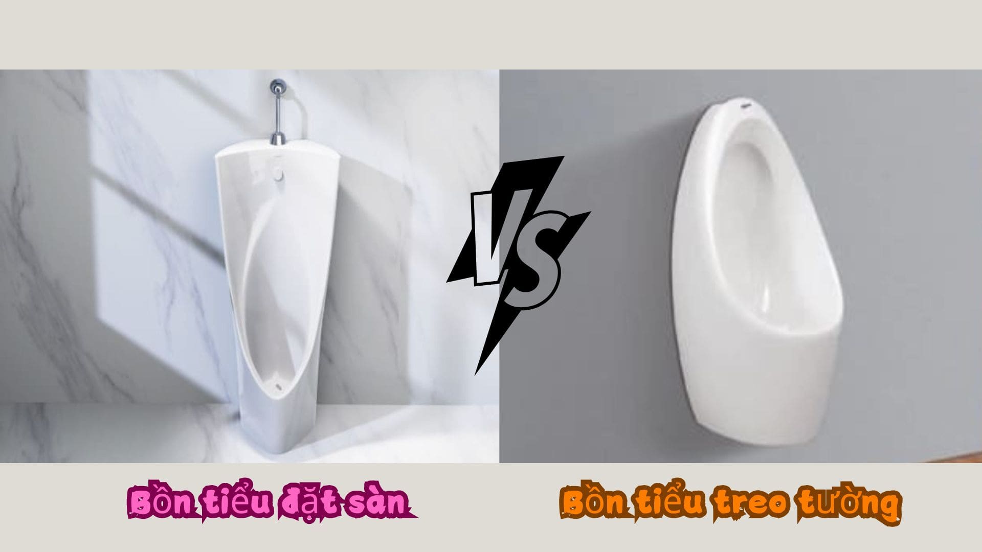 so sánh bồn tiểu nam treo tường và bồn tiểu nam đặt sàn