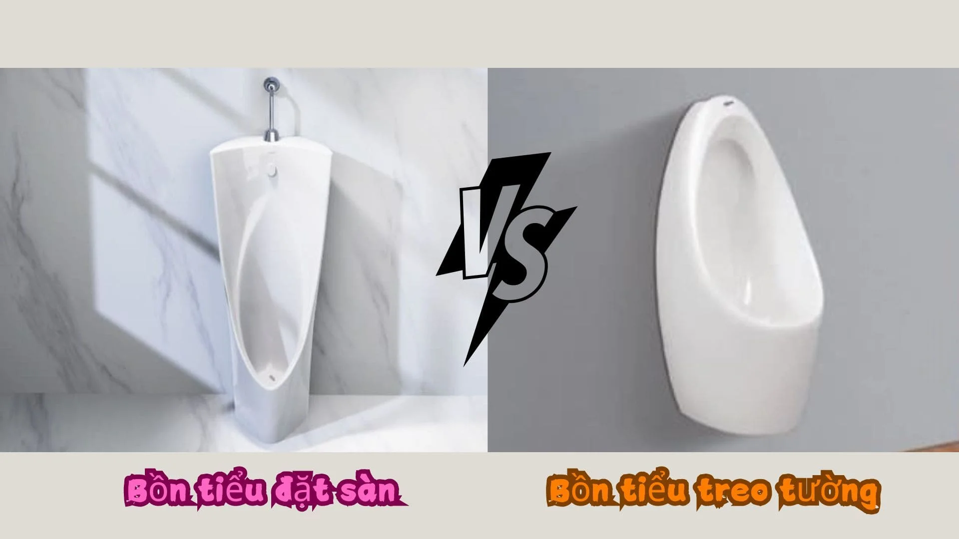 so sánh bồn tiểu nam treo tường và bồn tiểu nam đặt sàn