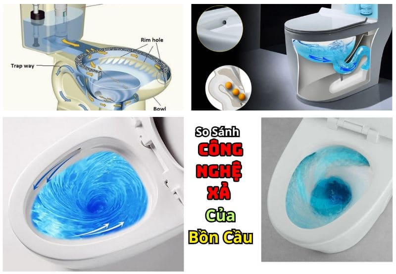 So Sánh Các Công Nghệ Xả Của Bồn Cầu 