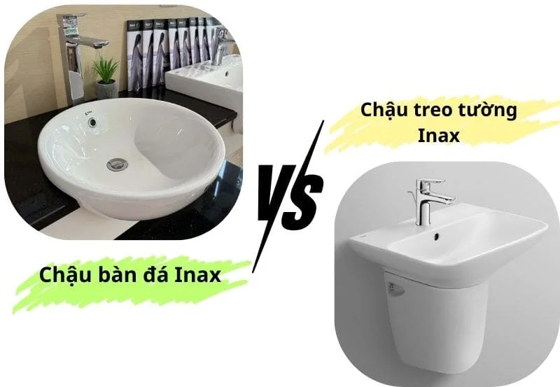 So sánh lavabo Inax đặt bàn và treo tường – Loại nào đẹp hơn?