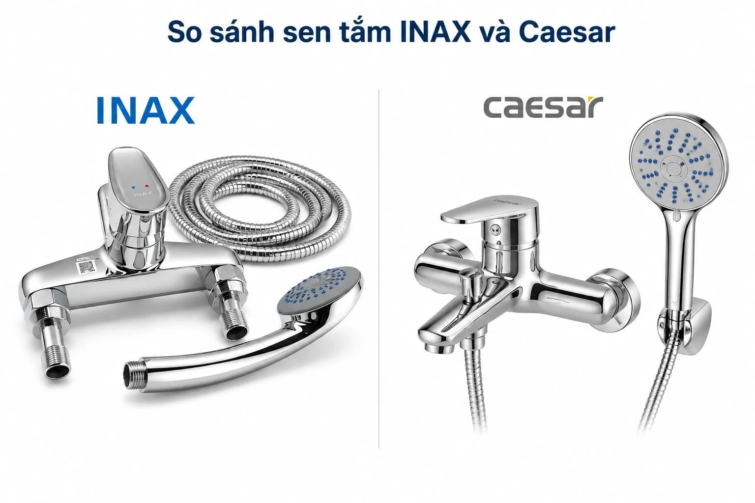 So sánh sen tắm INAX và Caesar