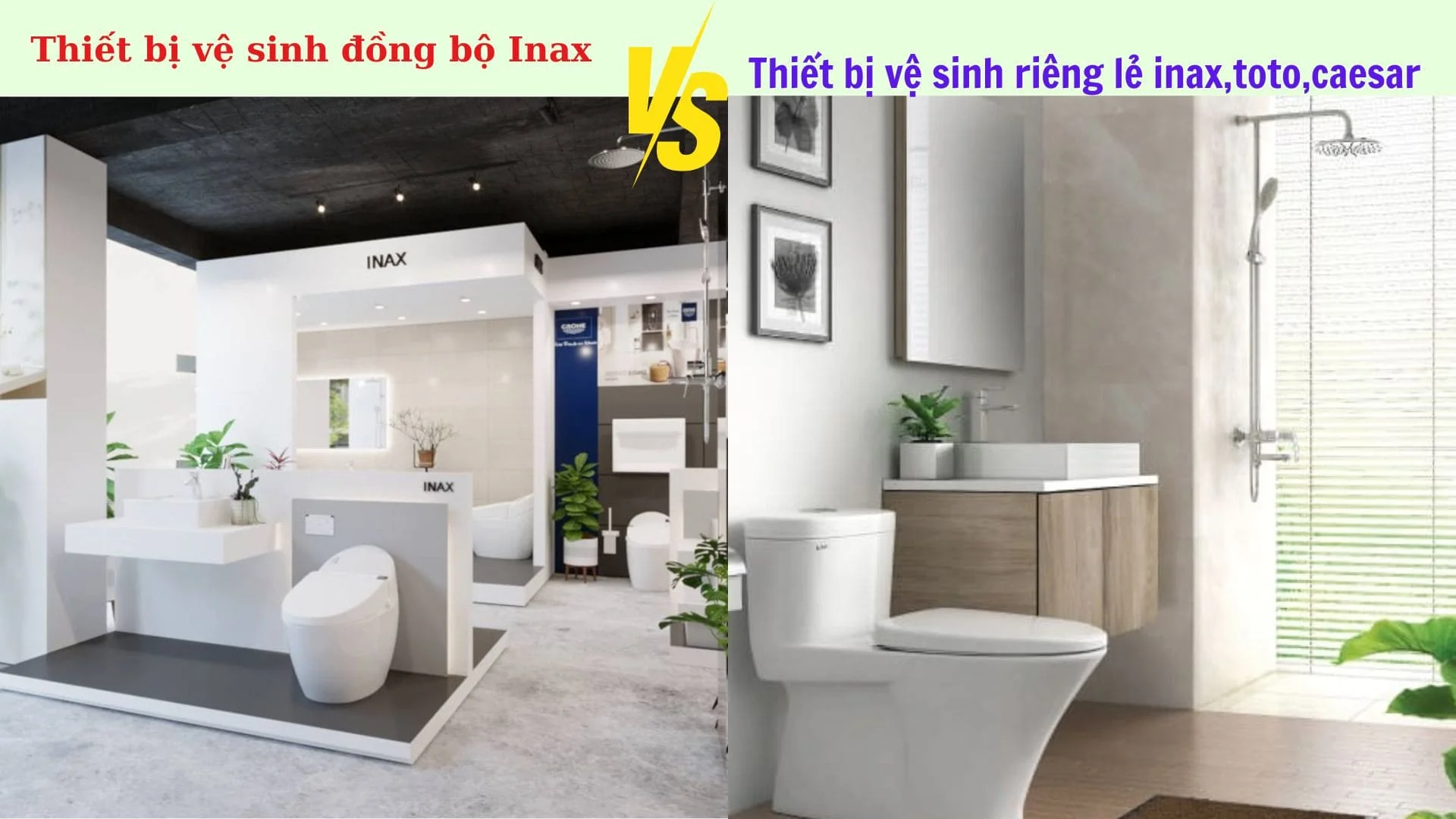 So sánh thiết bị vệ sinh đồng bộ và thiết bị vệ sinh riêng lẻ