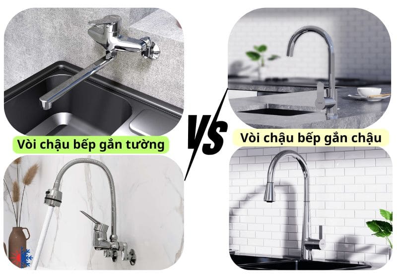  So Sánh Vòi Gắn Chậu Và Gắn Tường