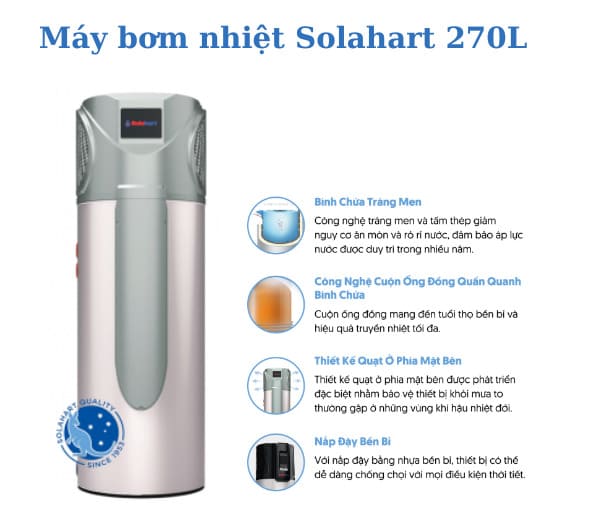 Máy nước nóng bơm nhiệt heat pump solahart air 270