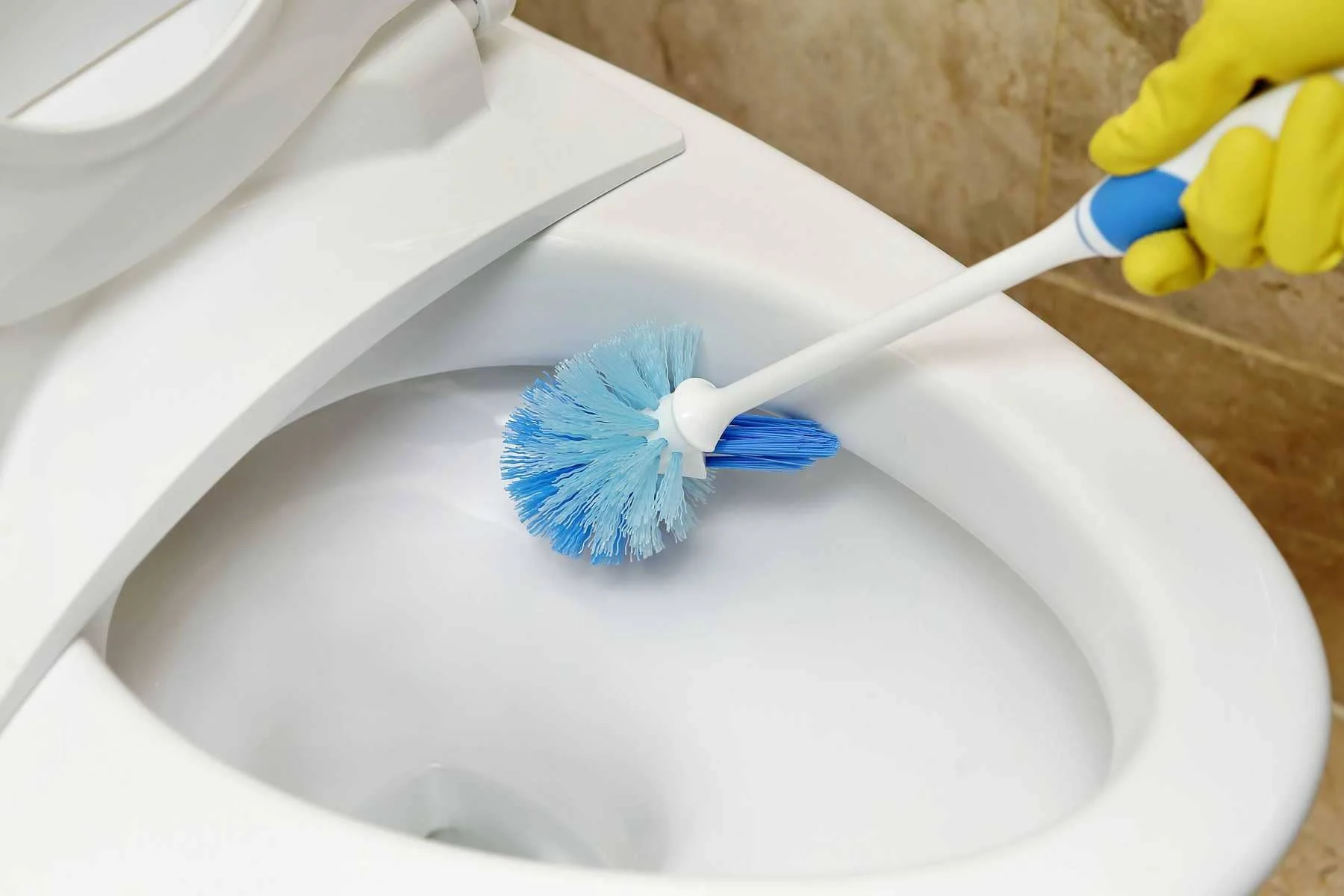Thông tắc bồn cầu bằng chổi cọ bồn cầu