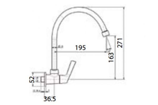 Bản vẽ kỹ thuật Vòi bếp American Standard WF-T706
