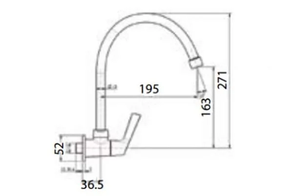 Bản vẽ kỹ thuật Vòi bếp American Standard WF-T706